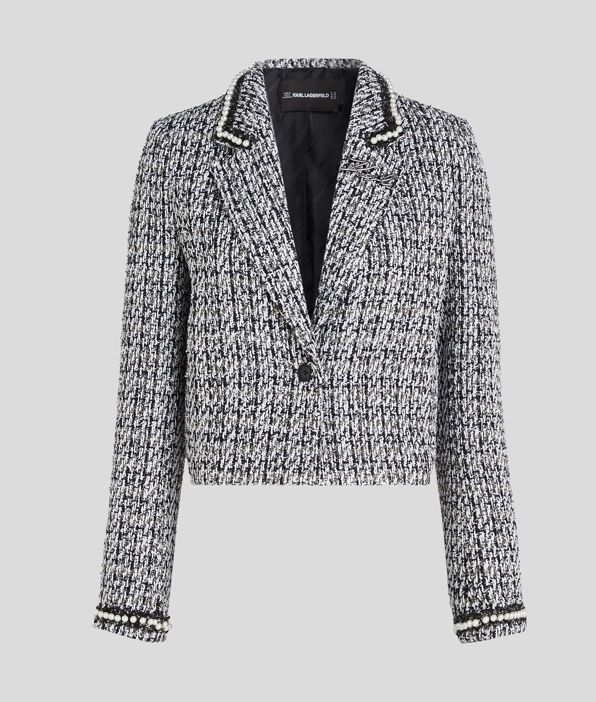 (image for) Tailored PEARL EMBELLISHED BOUCLE JACKET